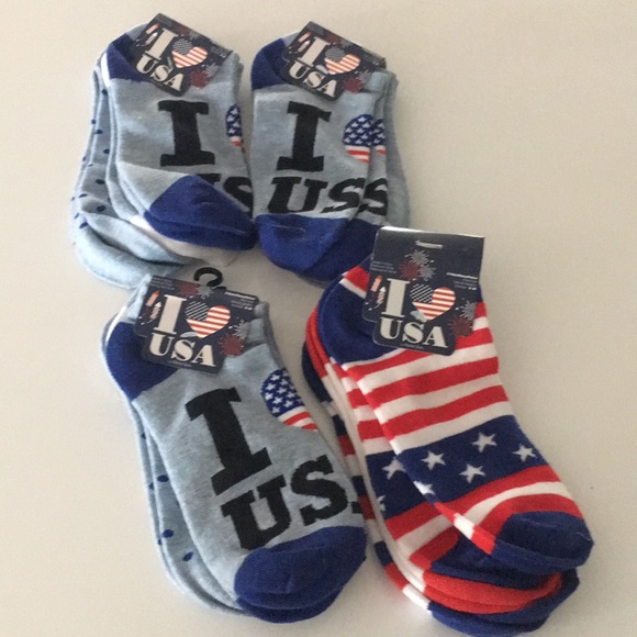 4 sets of I Love USA athletic socks. NWT - Picture 1 of 5